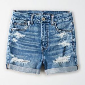 American Eagle Ne(x)t Level High-Rise Distressed Jean Shorts